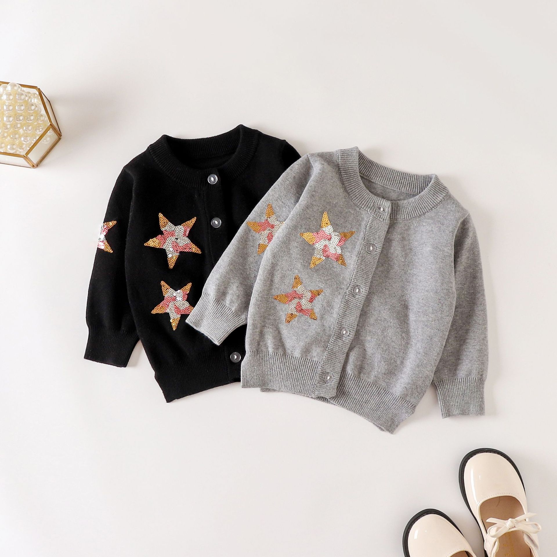 Knit Cardigan Infant - Sweter Rajutan Bintang Musim Semi Musim