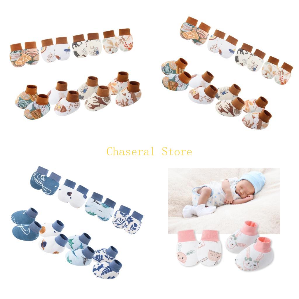 Baby Mittens Scratch - E7CE 4 Set Sarung Tangan Katun