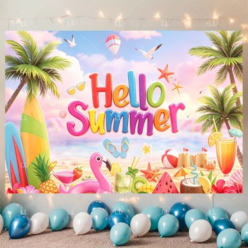 Spanduk Dekorasi Pesta Pantai  - Baby Clothing Hawaii ulasan dan harga