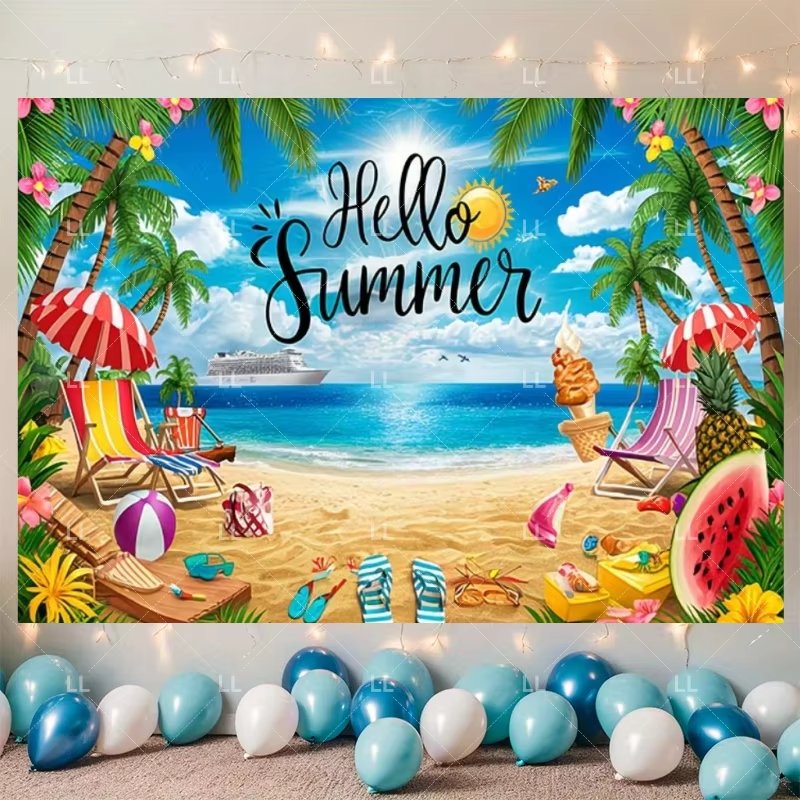 Spanduk Dekorasi Pesta Pantai  - Baby Clothing Hawaii ulasan dan harga
