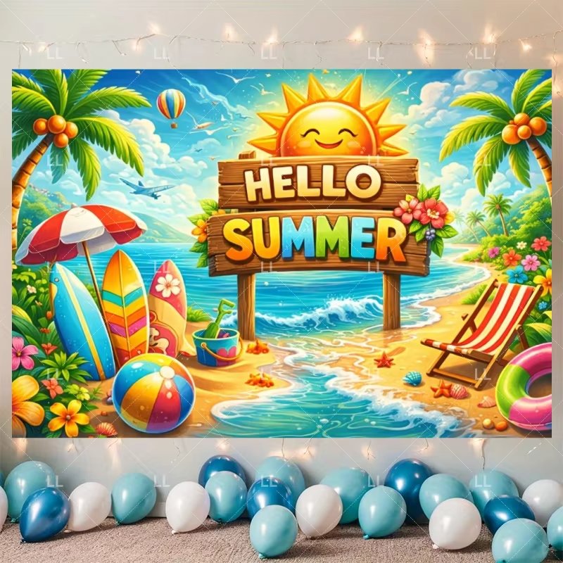 Spanduk Dekorasi Pesta Pantai  - Baby Clothing Hawaii ulasan dan harga